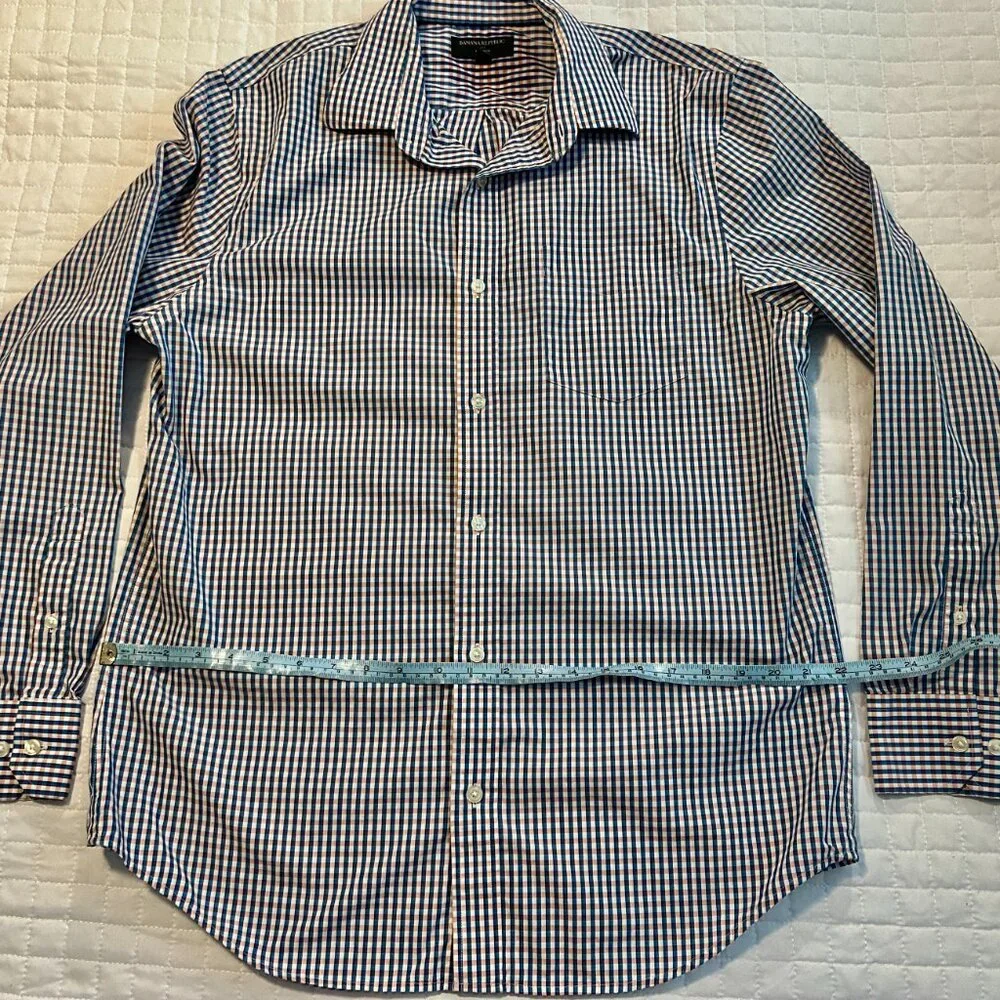 Banana Republic Lot of 2 Men's Long Sleeve Plaid Button Down Shirts Size Large